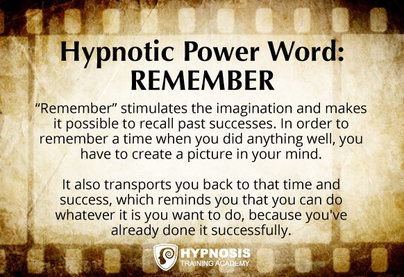 hypnotic power words remember